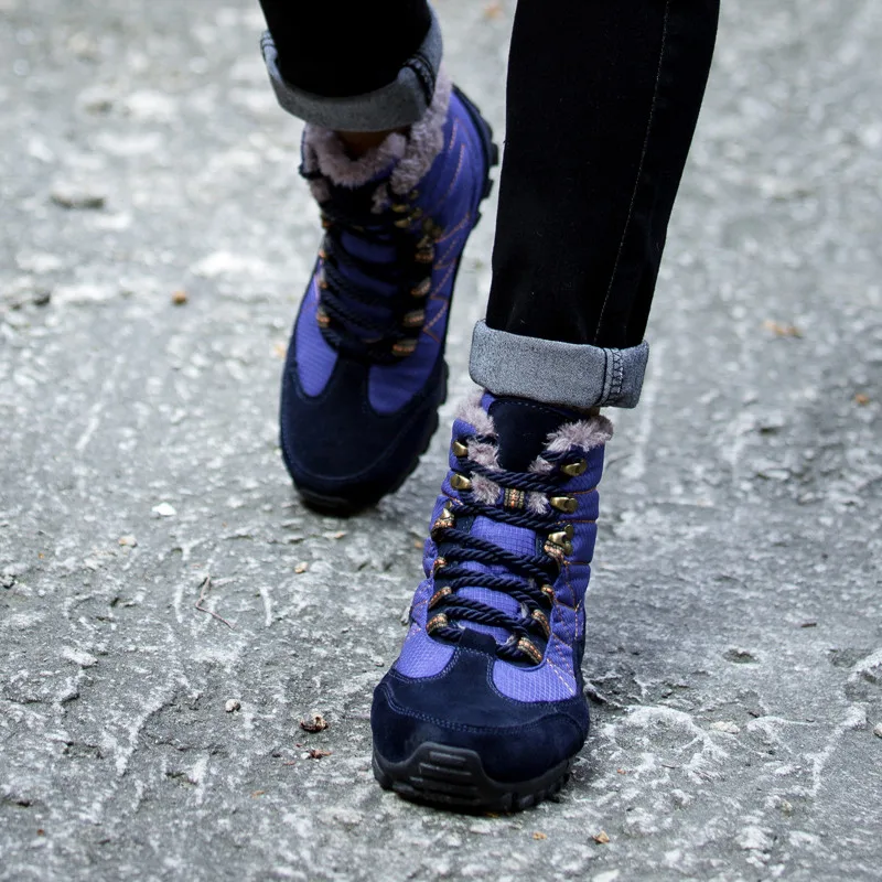 Очень теплые мужские ботинки; зимние мужские кожаные ботильоны; зимние ботинки; уличные плюшевые ботинки на меху; Мужская обувь; большие размеры; KOZLOV