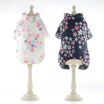 

Hunde Dog Floral Printing Coat and Jumpsuits for Dogs Autumn and Winter Warm Dog Clothes Puppy Lovers Dogs Clothes Pet Coats