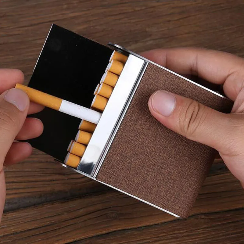

2019 Cigarette box Luxury Smoke Gifts for Men Household Merchandises Smoking Stainless steel automatic portable