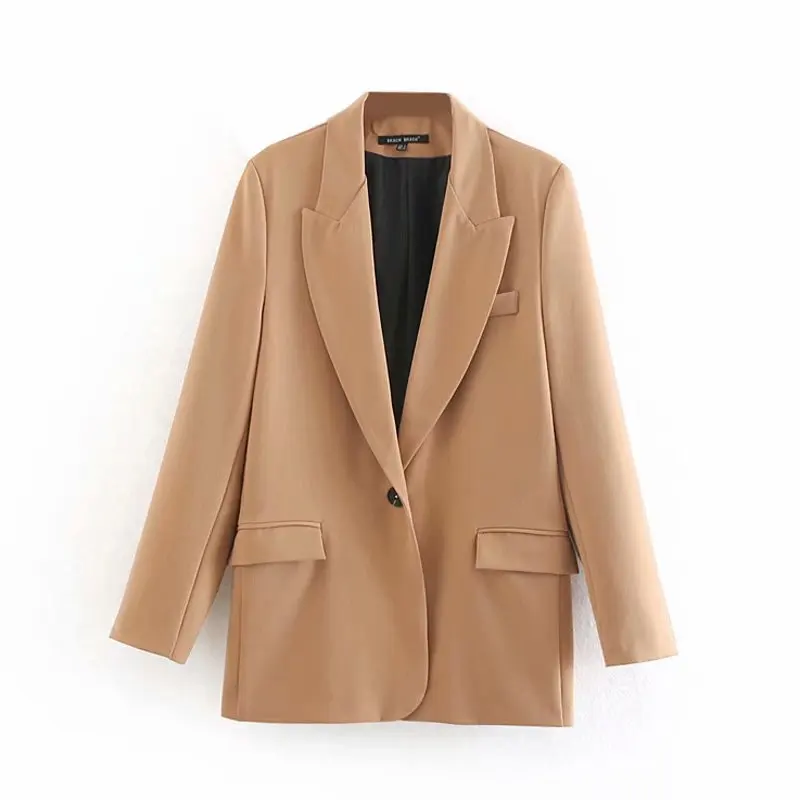 

Western Style 2019 Autumn New Style Solid Color Flip Pocket Suit Women's C2 76