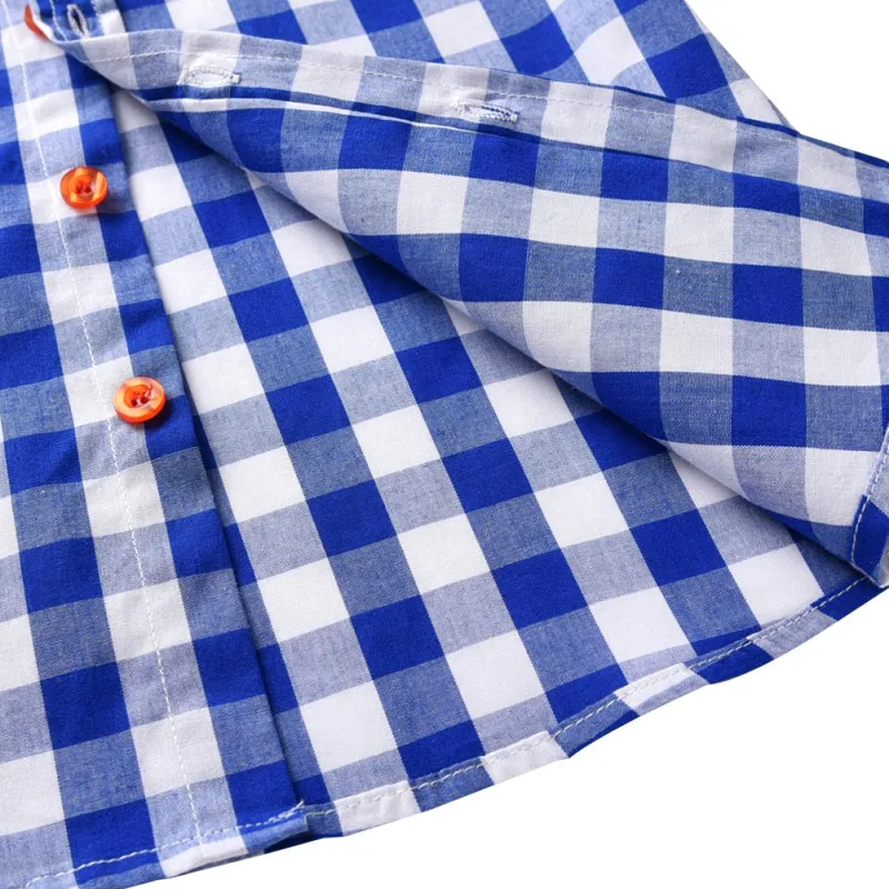 Осенне-весенний комплект одежды для маленьких мальчиков, джентльменская мягкая хлопковая рубашка в клетку с длинными рукавами Топы+ длинные брюки на подтяжках одежда для малышей 11