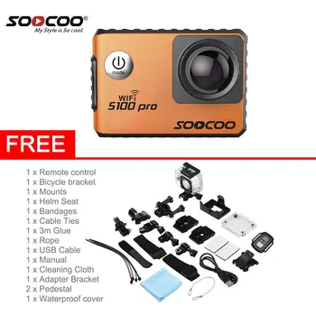 

Voice Control S100Pro Waterproof Action Camera Wifi 4K HD 2.0 Touch Screen Sports Camera With Microphone GPS Extension