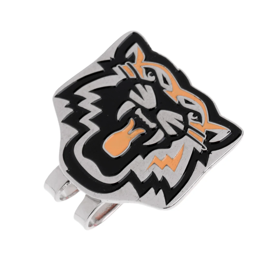 

Alloy Tiger Head Golf Ball Marker with Magnetic Golf Hat Clip Random Color