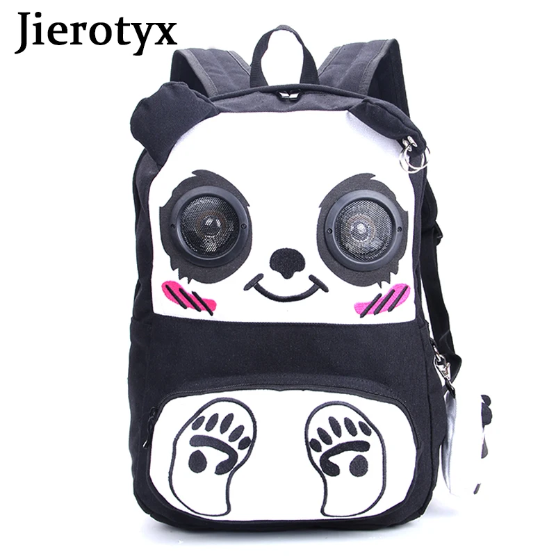 

JIEROTYX Women Speaker Bag Panda Animal Rucksack Backpack Bags Woman Emo Gothic Plug Play Girls Halloween Gift Great Quality