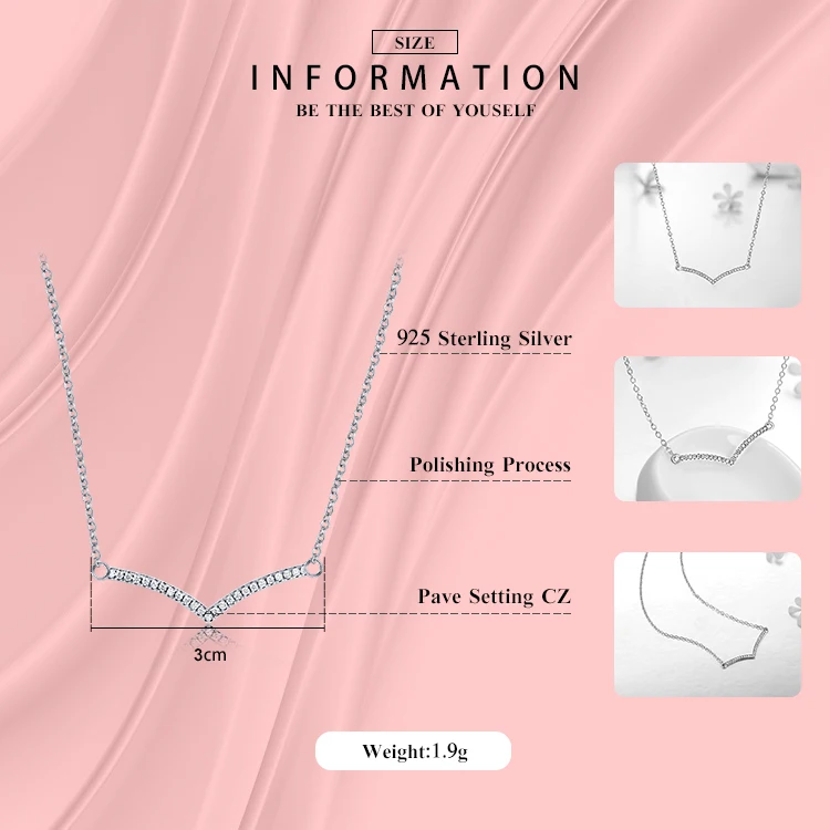 Modian Simple Fashion Cubic Zirconia Pendant Real 925 Sterling Silver Chain Link Chain Necklace For Women Wedding Silver Jewelry pendant necklace silver necklace silver pendant