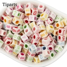 

100pcs/ Mixed Digital Letter Plastic Beads Square Alphabet Loose Spacer Beads For Jewelry Making Handmade Diy Bracelet Necklace