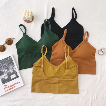 

Underwear Women's Sports Style Beautiful Back Shockproof Gathers Students Without Steel Ring Wild Tube Top Soutien Gorge Bandeau