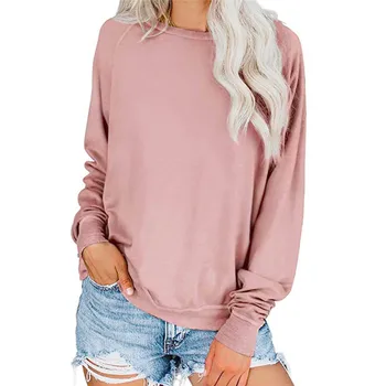 

Female O-Neck Pullover Tops Women Hoodies Casual Female Clothes Autumn Winter Loose Harajuku Solid Sweatshirt