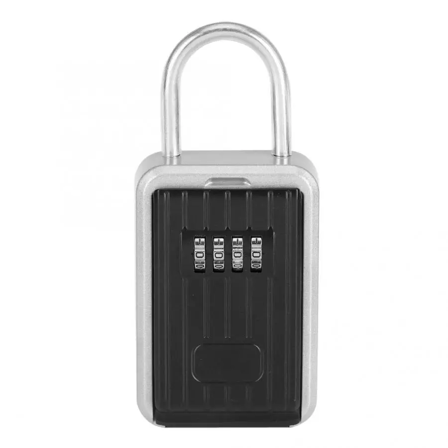 Wall Mounted Key Lock Case 4-Digit Combination Safe Security Storage Box Padlock 