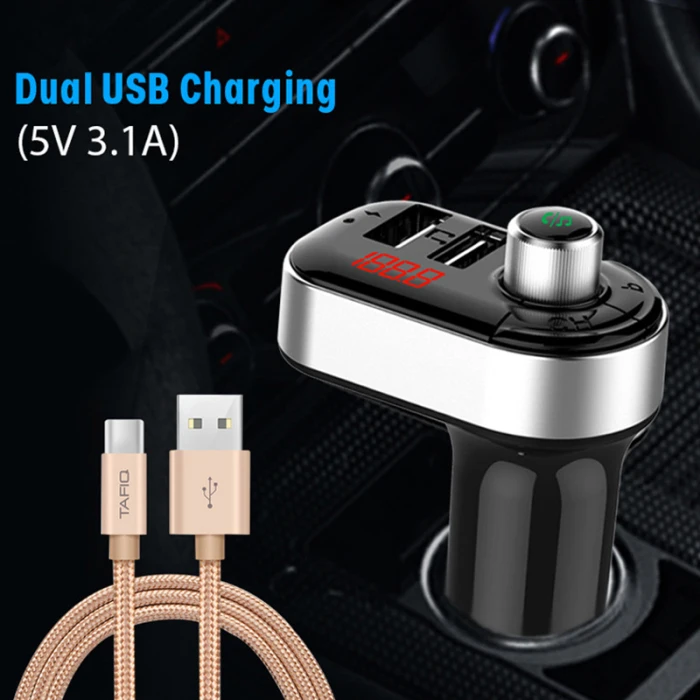 Автомобильный fm-передатчик Bluetooth плеер двойной USB зарядное устройство беспроводной адаптер MP3-плеер новое поступление