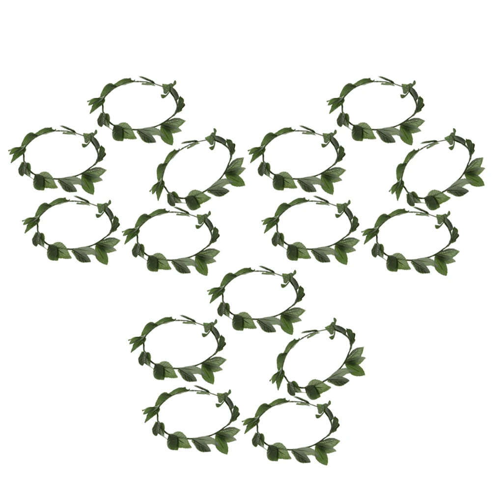 15Pcs Roman Greek Goddess Green Leaves Wreath Headpiece Fancy Costume Party