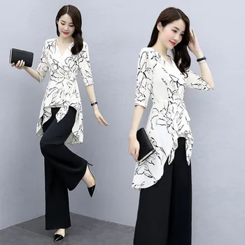 

2020 Summer New Women's Elegant Printed Cool Two-Piece Set sweat suits women two piece sets clothes Fashion Suit, Female