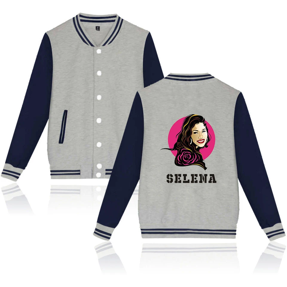 Selena quintanilla бейсбольная куртка wo мужская верхняя одежда Harajuku повседневные куртки осенние белые+ темно-синие бейсбольные куртки с круглым вырезом