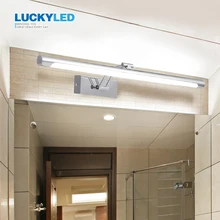 LUCKYLED, accesorios de iluminación de pared para baño, lámpara de espejo 12W 55CM AC 90-260v, impermeable, montado en la pared, lámpara de pared Vintage