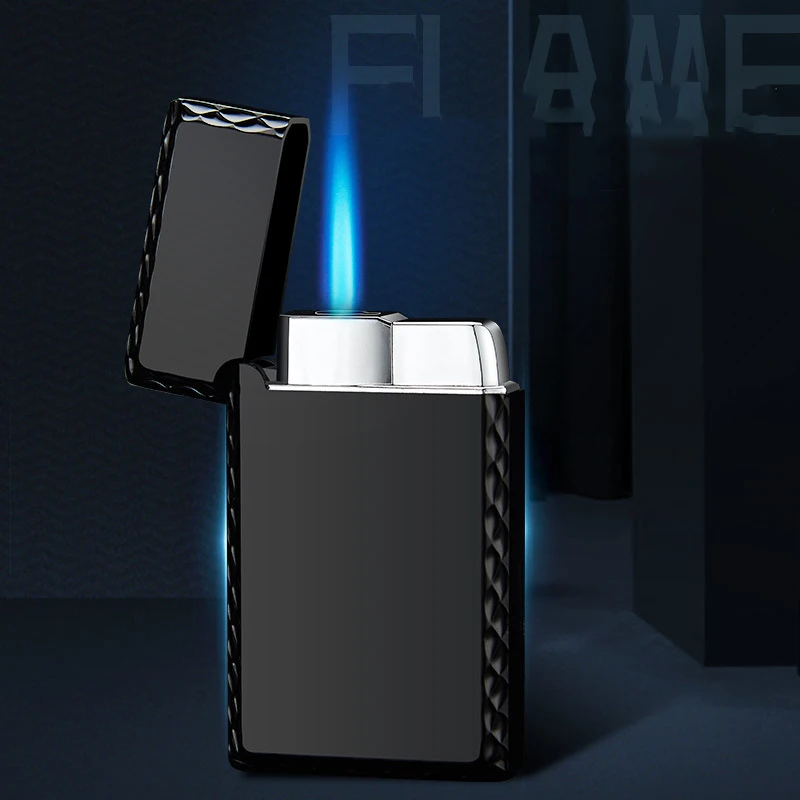 

Turbo Torch Lighter Ultra Thin Free Fire Jet Gas Cigar Metal Lighters Gas Lighter 1300 C Windproof Pipe Gadget for Men