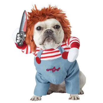

Deadly Doll Halloween Scary Dog Costumes Funny Pet Clothes Cosplay Clothing Set 95AA