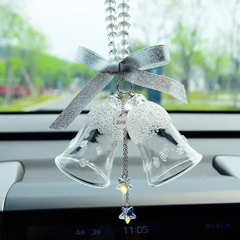 

2019 New Glass Christmas Bell Pattern Wind Chime Bell Japanese Home Garden Hanging Decor DIY Gift
