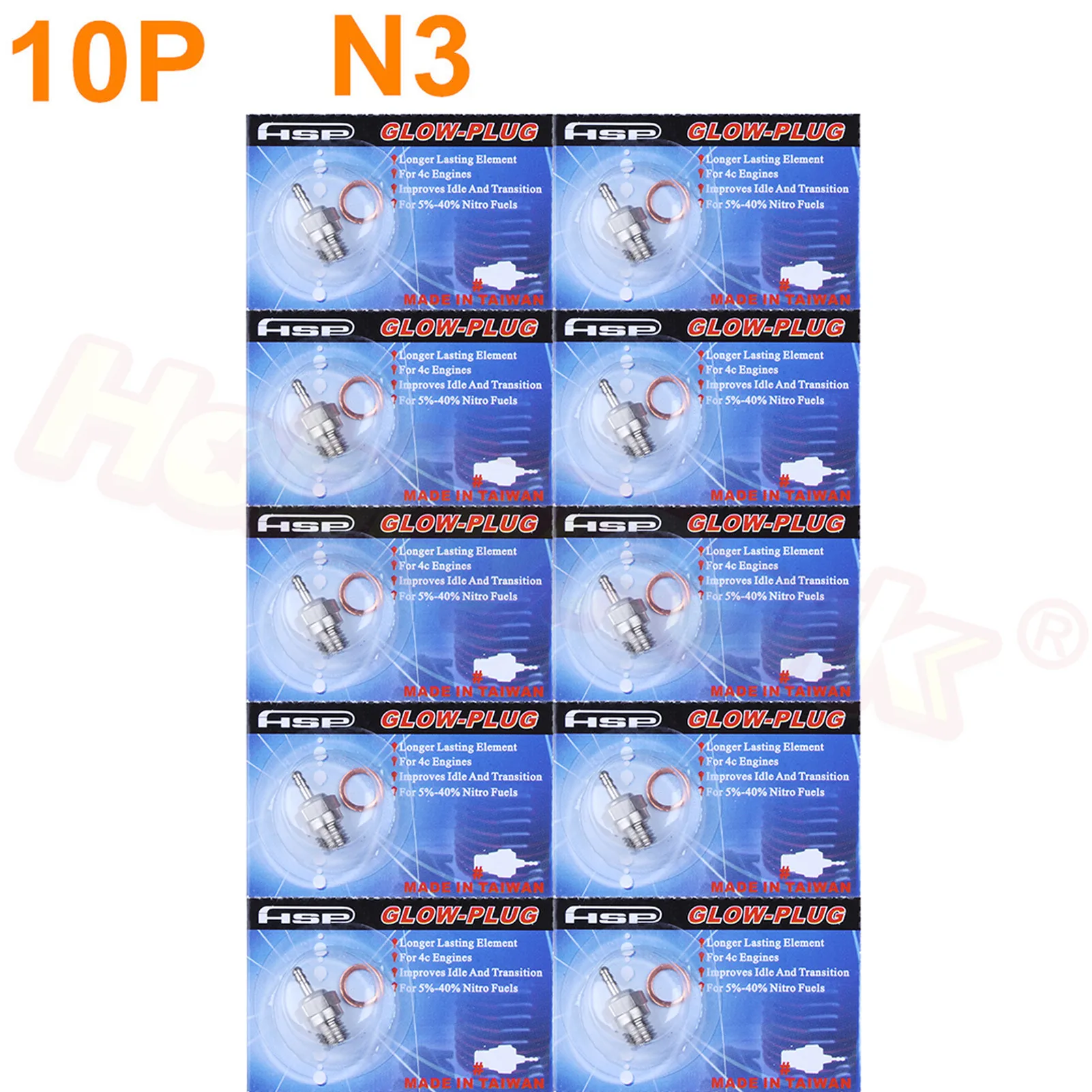Оптовая продажа 10 шт./лот свечи свечения зажигания 3 # N3 для 1/8 1/10 RC нитро мощность