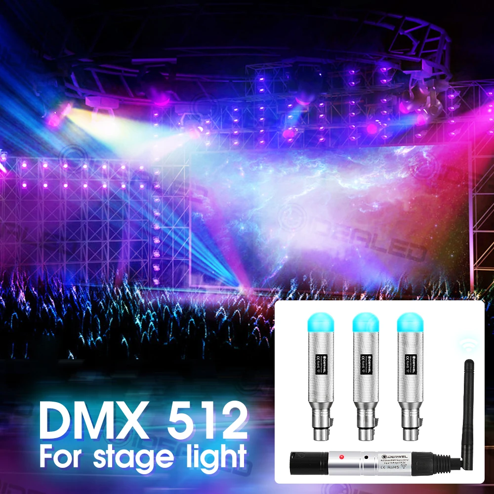 Dmx512 Receiver Transmitter with Battery Dmx Light Wireless Dj Stage Lighting 2.4GISM 500M Distance Communication Receiver Music