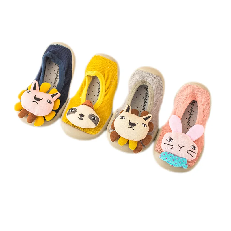 2019 New Children Floor Socks Cotton Non-slip Baby Toddler Shoes Rubber Cartoon Stereo Christmas Baby Shoes Infant Shoes Boy