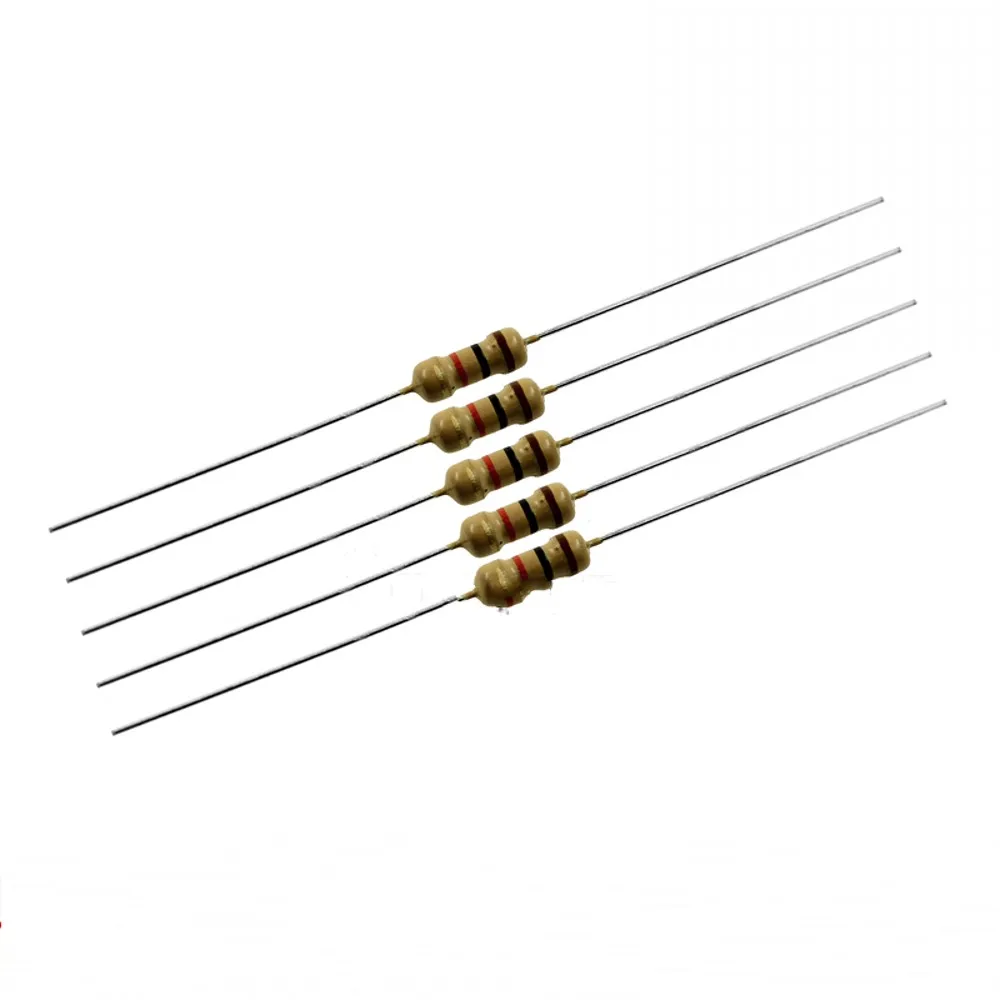 1000pcs 1/4W 1R--10M 5% 1K 2K 2.2K 4.7k 10K 100K 100R 220R 470R 1/2/3/4.7/5.1/6.8/10/20/30/47/68R 0.25W 탄소 필름 저항