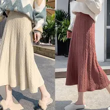 Осенняя Женская юбка с высокой талией, Зимняя мода, уличная одежда, Ретро стиль, длинная Плиссированная повседневная юбка, трапециевидная женская юбка, Saia Longa, 7 цветов