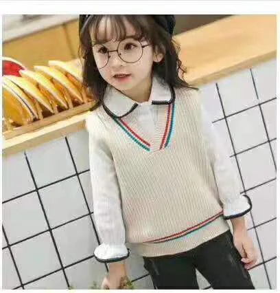 

Kids' Sweater 2019 Childrenswear GIRL'S Vest Spring Korean-style Sleeveless Children Baby Sweater