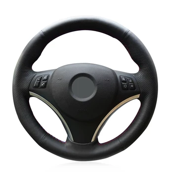 

Hand-stitched Black Artificial Leather Comfortable Car Steering Wheel Cover for BMW E90 320i 325i 330i 335i E87 120i 130i 120d