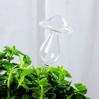 

5 Types Protable Glass Plant Flowers Water Feeder Automatic Self Watering Devices Bird Mushroom Rose Design Plant WatererN