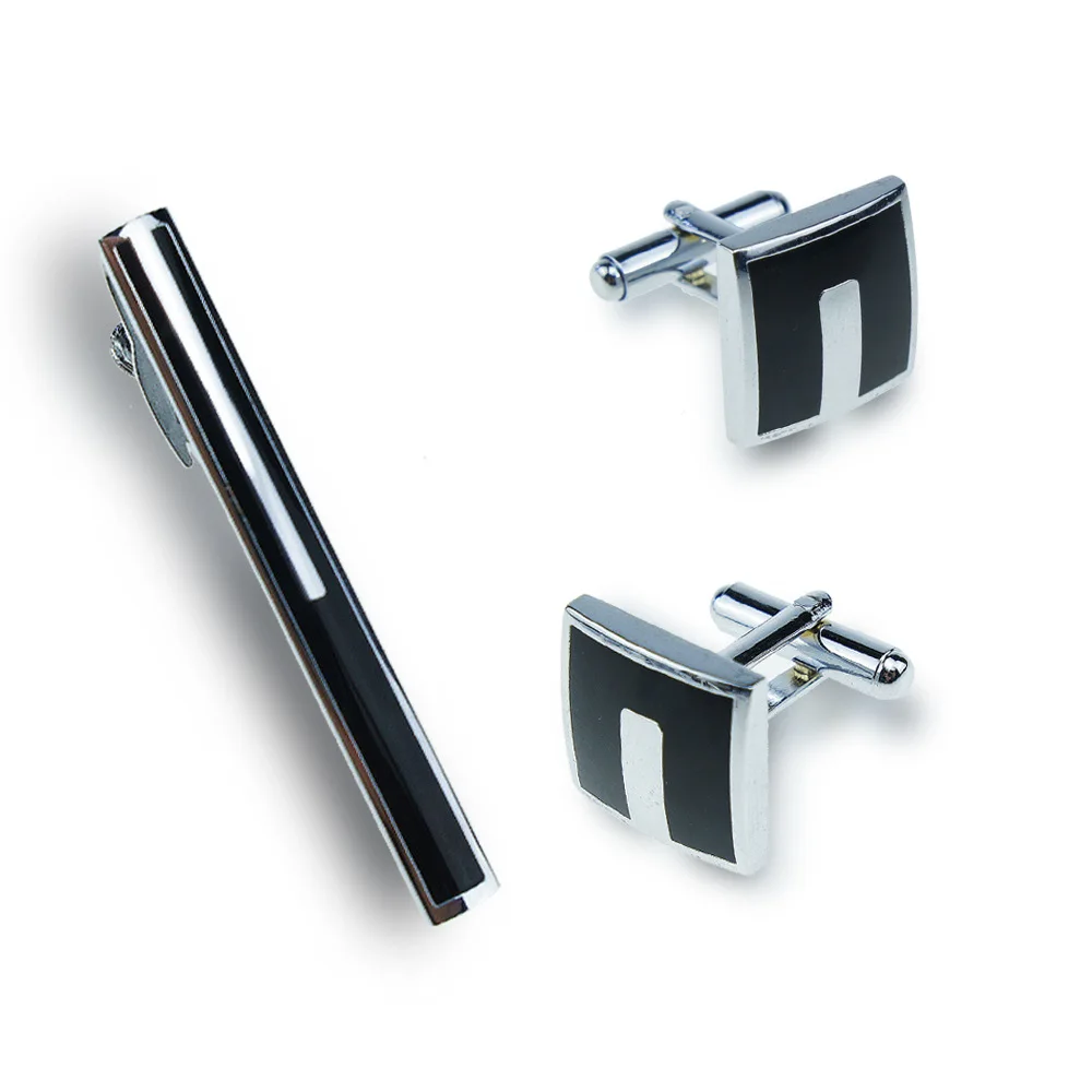 

Daily darcy Men French Cufflinks Tie Clip Set Square Enamel Design Accessories Employee Benifit Ack08
