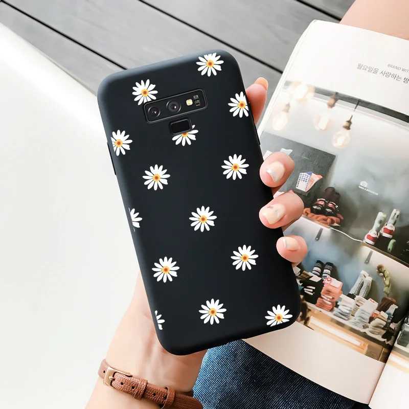 For Samsung Galaxy Note 9 Case Candy Colors Heart Flower Pattern Silicone TPU Cartoon Painted Matte Phone Cover Fundas phone pouch bag Cases & Covers