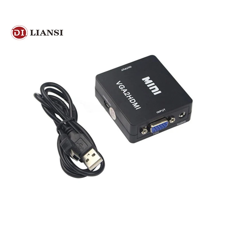 1080p HD видео конвертер мини VGA2HDMI адаптер преобразователь из VGA в HDMI разъем для Minitor