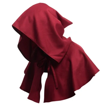 

Wholesale Medieval Period Cosplay Retro Hat Peasant Hood Robin Monks Hood Style Mantle Cowl Hat Renaissance Accessory Y7
