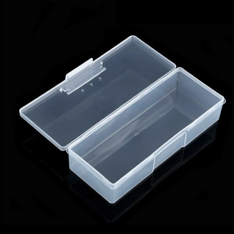 

1PCS Portable Clear Plastic Empty Storage Box For Nail Art Special Manicure Tools Storage Case Cotton Swab Rods Organizer Holder