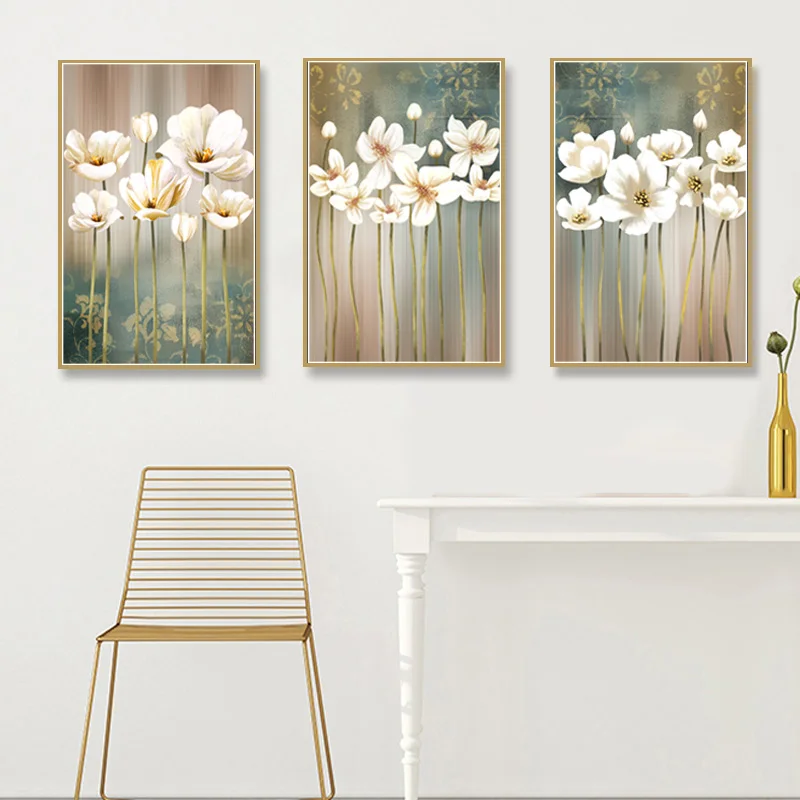 

NORDIC Vintage Flower Canvas Painting Decor Elegant Phrase Poster And Print Wall Art Picture For Living Room Home Decoration