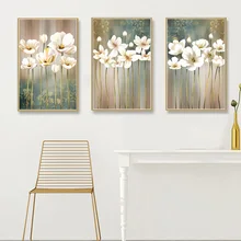 Pintura de lienzo de decoración de flores de estilo nórdico, póster elegante con frase e impresión, cuadro artístico de pared para la decoración del hogar de la sala de estar