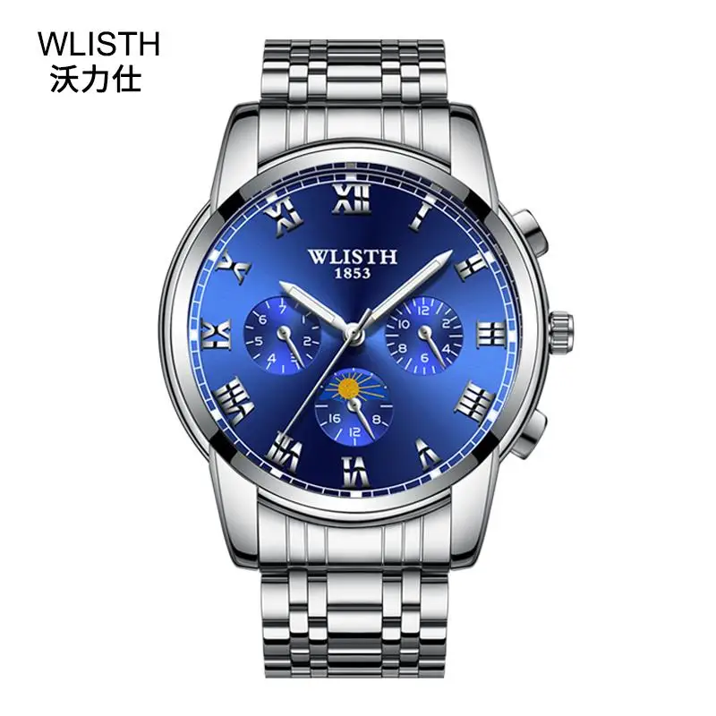 WLISTH relogio masculino новые стальные ремни бизнес водонепроницаемые часы мужские модные