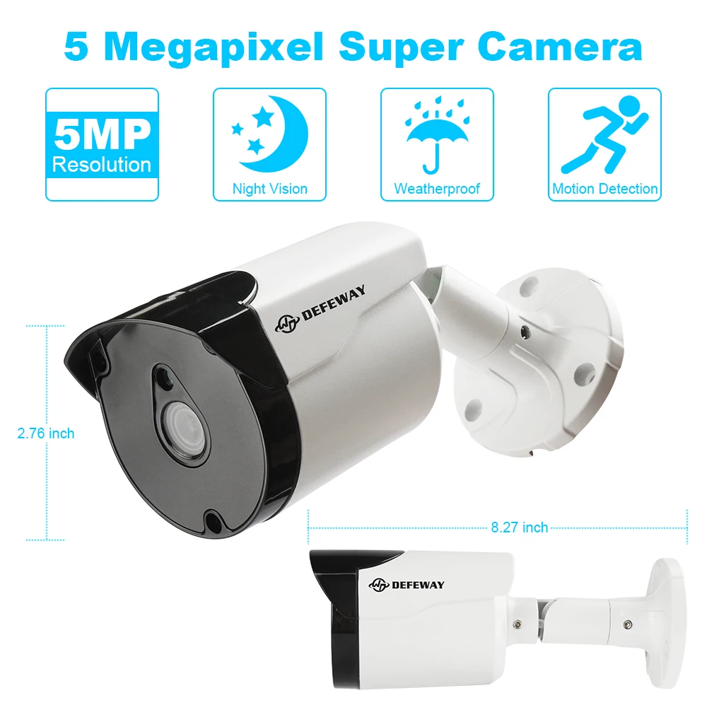 Супер HD 5.0MP система камер домашней безопасности 4CH видео наблюдение DVR комплект HDMI DVR наружная система видеонаблюдения HD 4 камера комплект