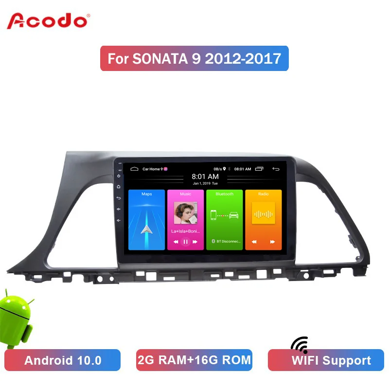 

ACODO 2G RAM+16G ROM Android 10.0 Car Radio Multimedia Player For Hyundai SONATA 9 2012-2017 Navigation GPS 2 din