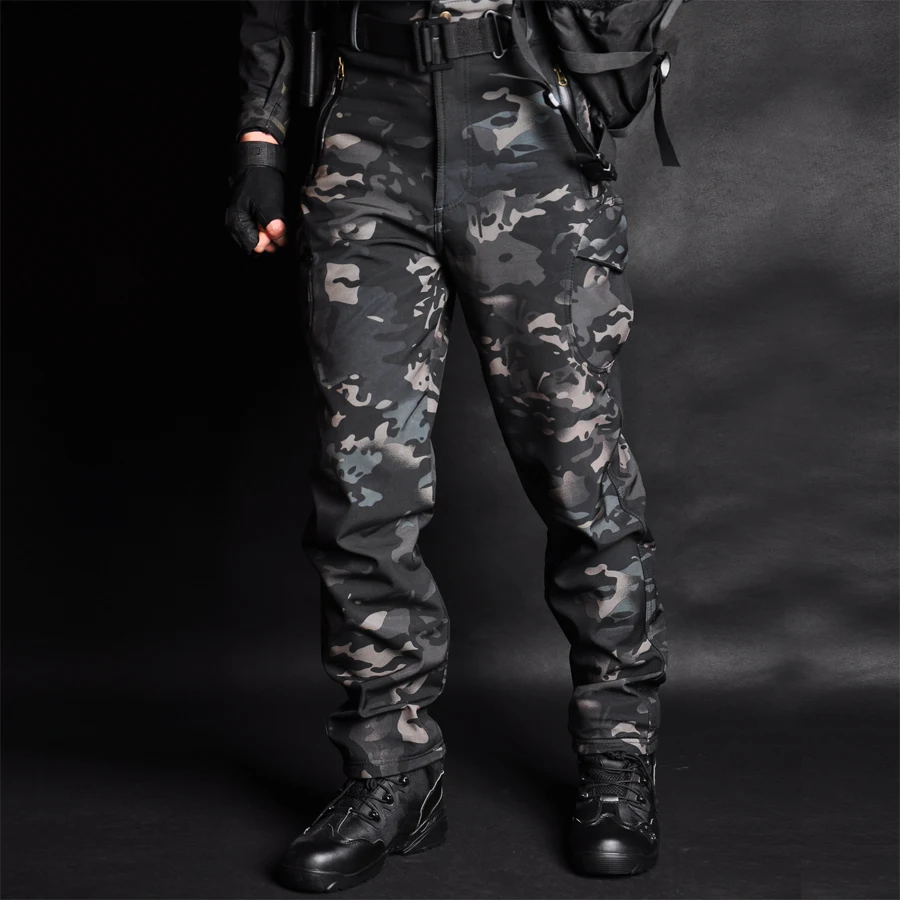 Зимние брюки в стиле милитари из мягкой кожи акулы TAD мужские тактические брюки карго горный туризм Охота сковородки