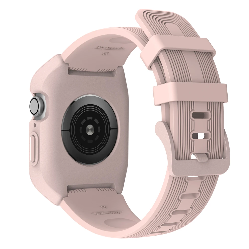 Новые женские Ремешки для наручных часов iWatch серии 1/2/3, 42 мм, 38 мм, версия Apple Watch 5 4 44 мм 40 мм силиконовый ремешок-браслет ремешок и чехол Крышка