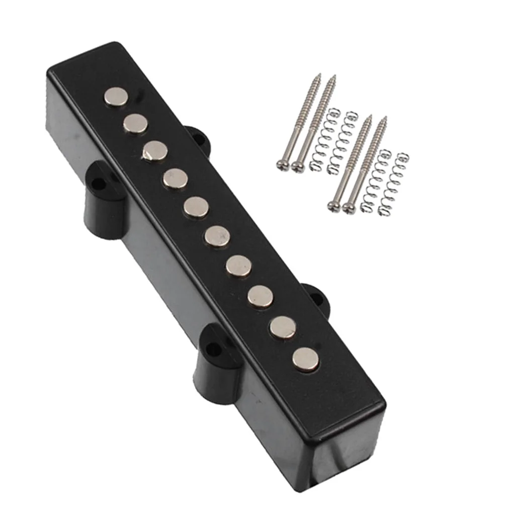 2Pcs Guitar Double Coil Bridge And Neck Pickup Pickup Set For 5 String E-Bass, Black