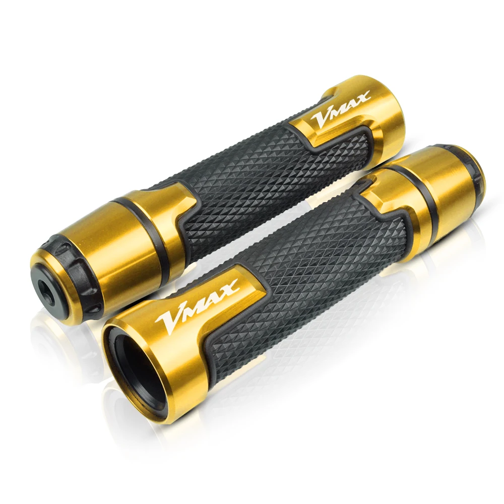 Мотоциклетные рукоятки руля наконечники для ручки управления мотоциклом для Yamaha V-MAX VMAX 1200 vmax 1700 VMX17 1985- Moto ручками - Цвет: gold