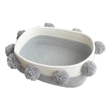 

Foldable Laundry Basket Cotton Rope Storage Organizer For Living Room Blankets Laundry Nursery Baby Kids Toys