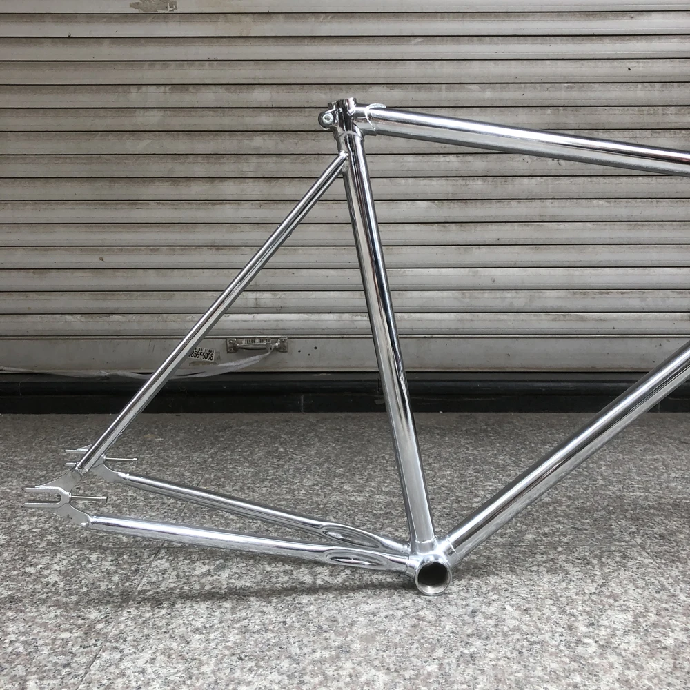 700C bicicleta fixie gear велосипедная Рама с серебряным покрытием винтажная велосипедная Рама 52 см односкоростная велосипедная Рама из стали с вилкой