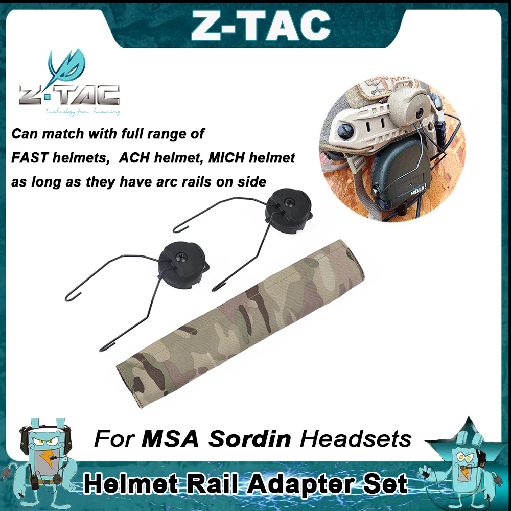 

Z-TAC Z Tactical Helmet Rail Adapter Set For MSA SORDIN Headphone Bracket Tactical ARC Rail Mount For MICH helmets /Fast helmets