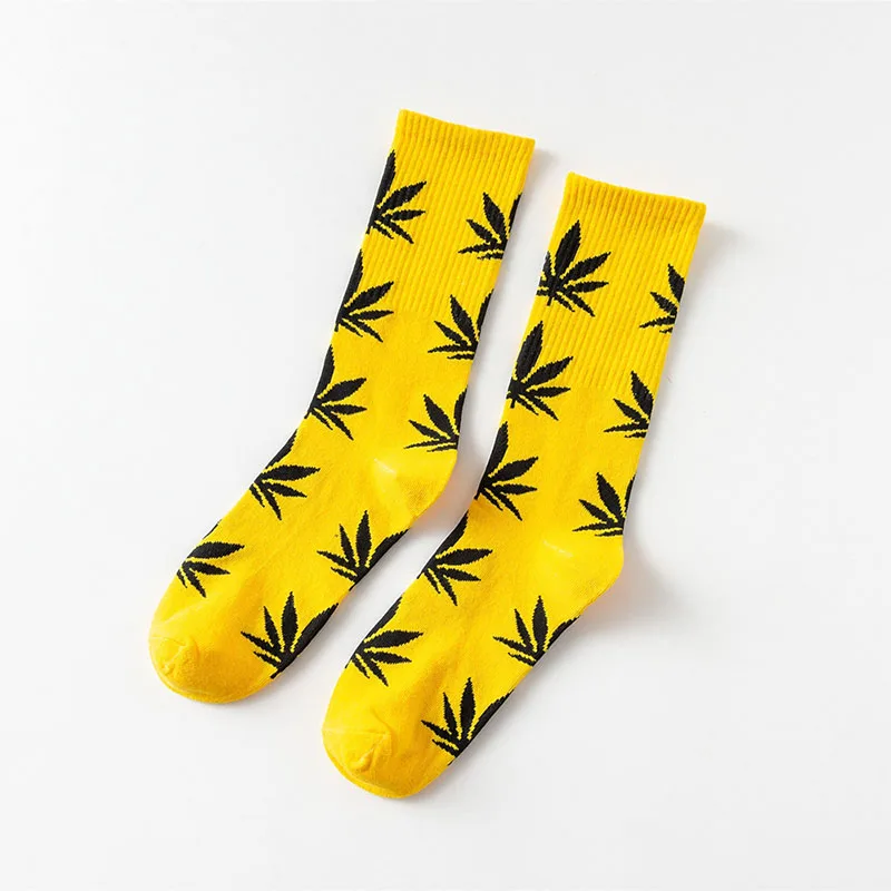 Модные удобные высококачественные хлопковые носки повседневные длинные носки с листьями кленовых листьев весенне-осенние - Цвет: 10
