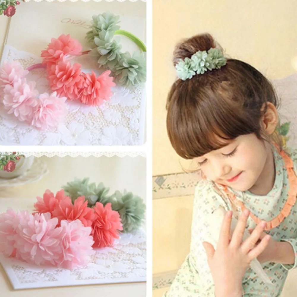 

1PC Multi-layer Flower Elastic Hair Bands Girls' Hair Ropes Tie Scrunchie Headband Kids Hair Accessories headwear