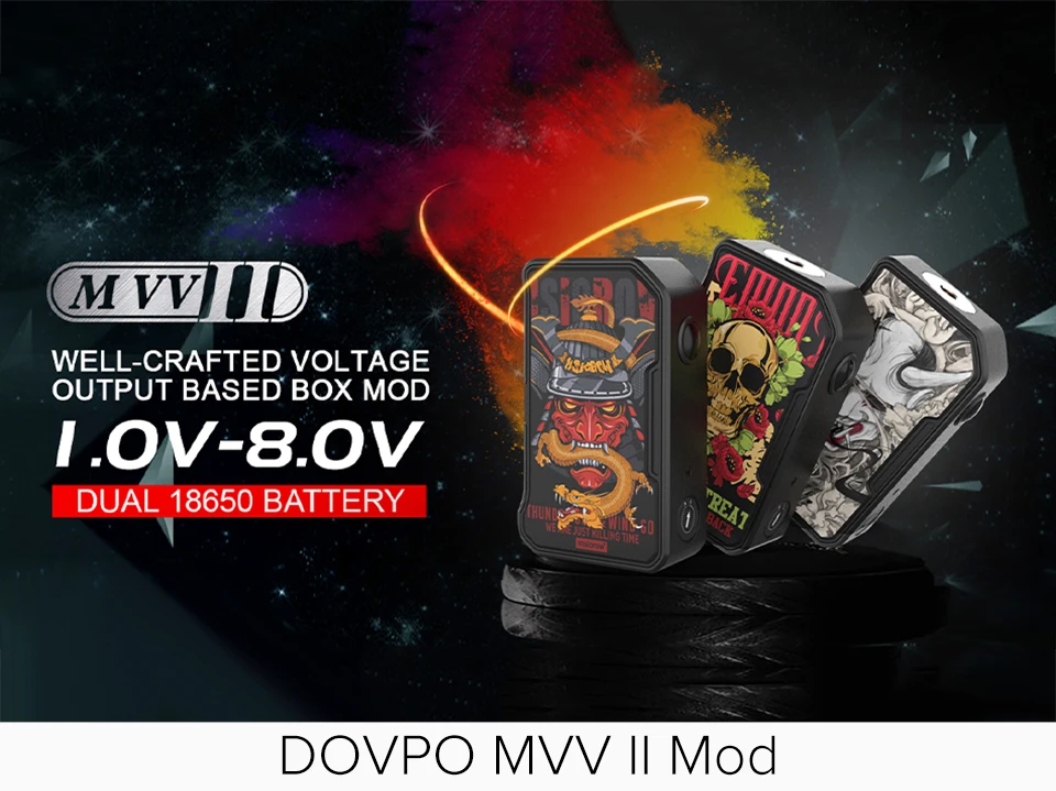 280 Вт DOVPO MVV II мод Vape Питание от двойной батареи 18650 большая кнопка огня для 510 Распылитель резьбы