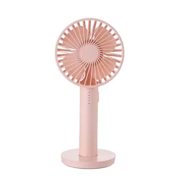 

USB Rechargeable Mini Handheld Fan 5 Gears Natural Wind Noiseless Portable Fan for Outdoor Office Air Cooling with Mirror Base